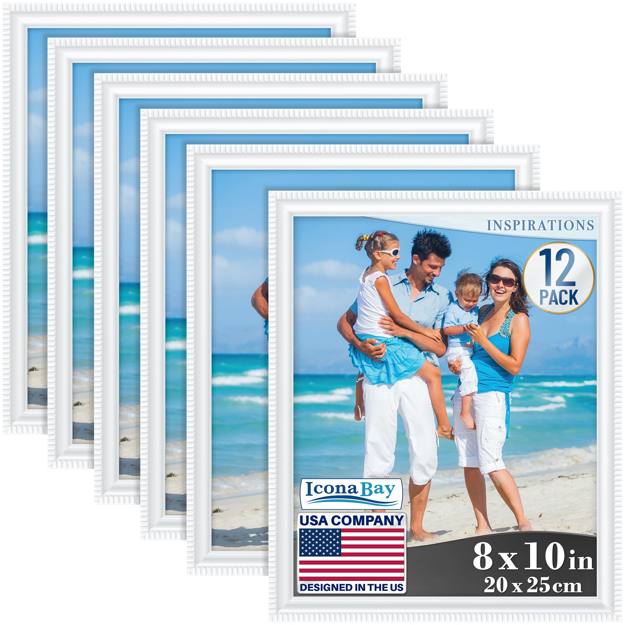 Icona Bay Beautifully Detailed Picture Frames, Picture Frame Set, Wall or Table 