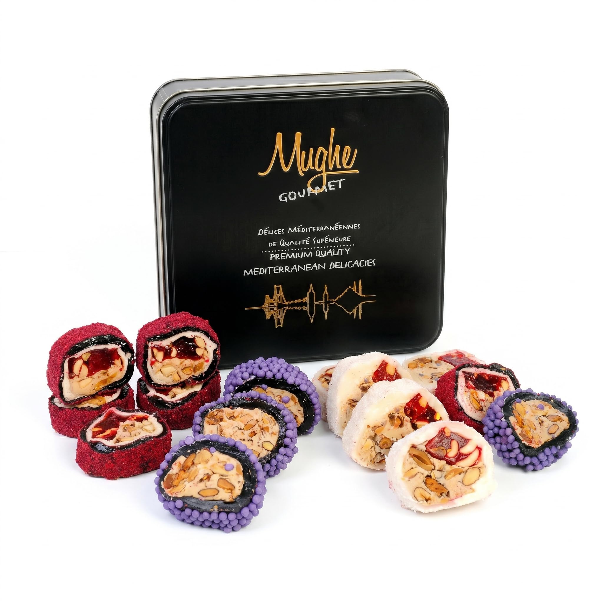 Mughe Gourmet Creamy Crunch Turkish Delight with Premium Nuts - 350g Lokum in Me
