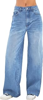 EMMIOL Women Loose Jeans Mid Low Rise Streetwear Vintage Wide Leg Straight Jeans Women Denim Pants Casual Pants
