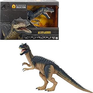 ​Mattel Jurassic World Hammond Collection Allosaurus Dinosaur Figure | Premium Design Action Figure, Glass Eyes & Wired Tail, 19 Points of Articulation, 17-inch long