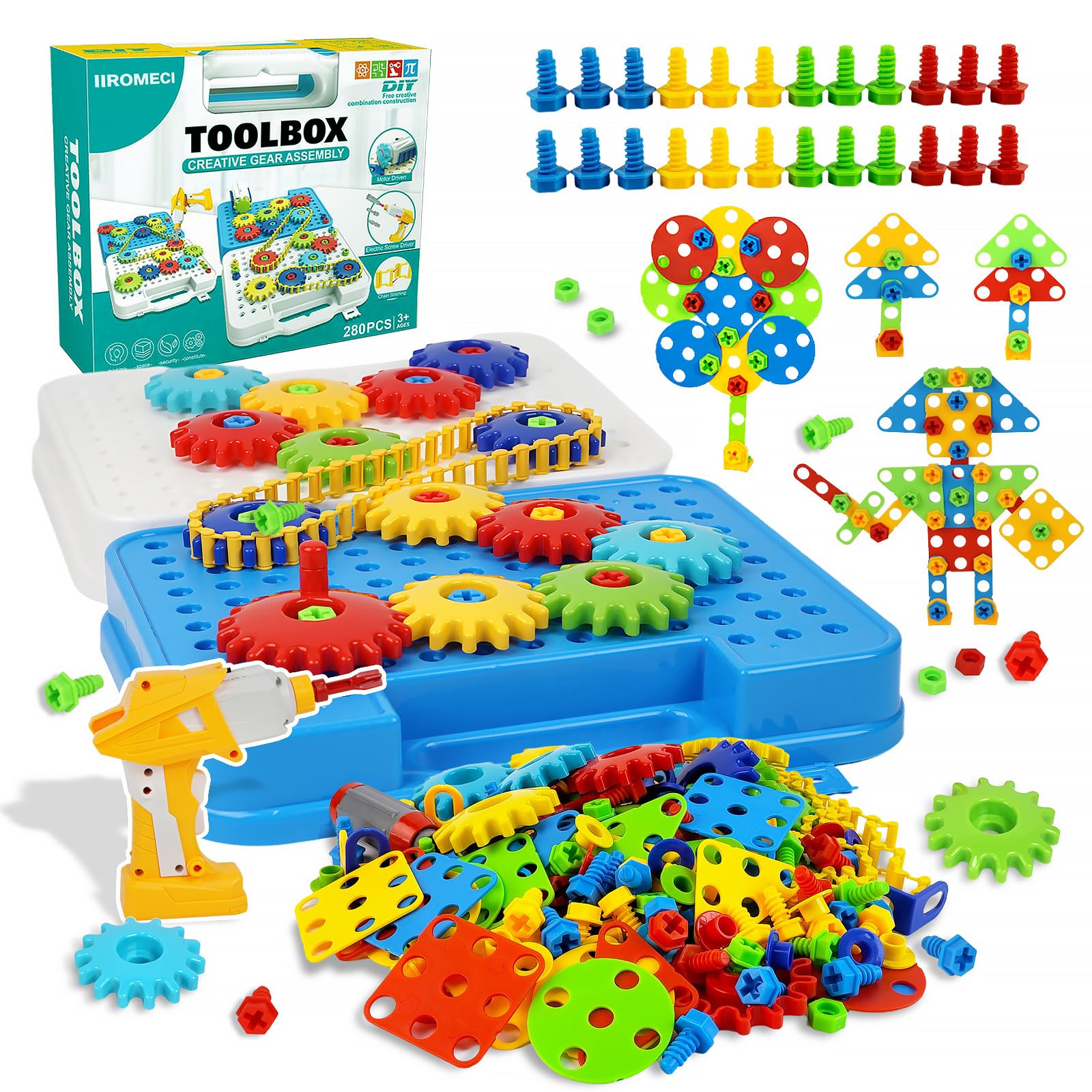 Gears toys for Kids Ages 4-8, STEM Educational Toys Gears Building Toy Set | 280
