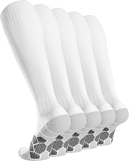 APTESOL Knee-Length Football Socks (3/5 Pairs) Children Youth Adults Long Sports Socks EU 28-44 Cushion Breathable Soccer Training Socks