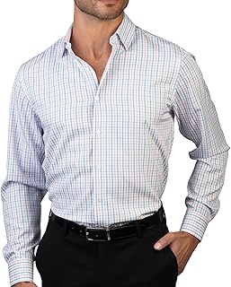 Nautica Slim Fit Mens Dress Shirts Long Sleeve Performance Polyester Fabric Wrinkle Free 4-Way Stretch