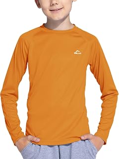 Willit Boy's UPF 50+ Sun Protection Shirt, Long Sleeve, Youth Swim Shirt, SPF Fishing Quick Dry