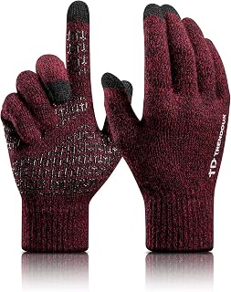 TRENDOUX Men's Women's Winter Gloves - Thermal Warming Touch Screen Skiing Wool Fleece Gym Mountaineering Sports Snowboard Thin Scooter Mtb Cycling Bike Running Work Driving Motorcycle Touch Screen
