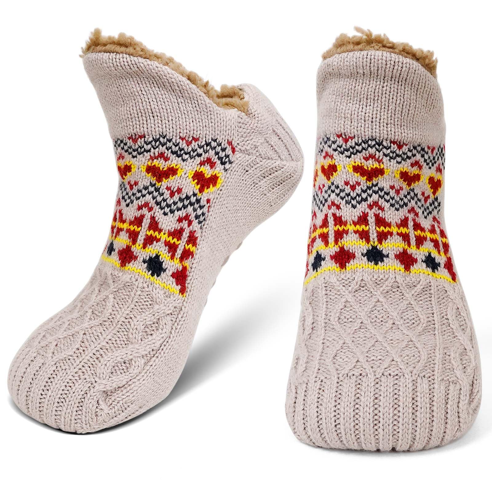 LOFIR Men's Non-Slip Slippers: Winter Thermal Home Socks for Men Socks Warm Flee