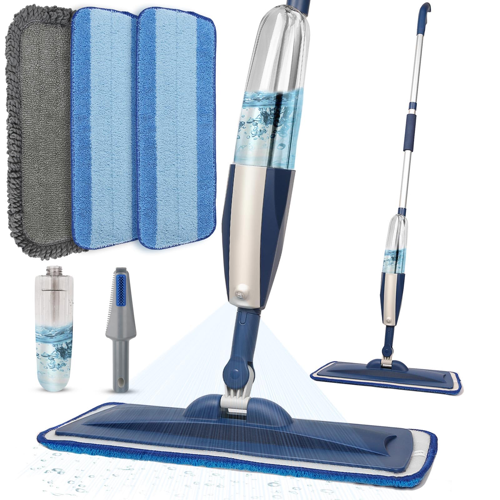Wet Spray Mop for Floor Cleaning with 14 oz Bottle & 3 Microfiber Pads | Refilla