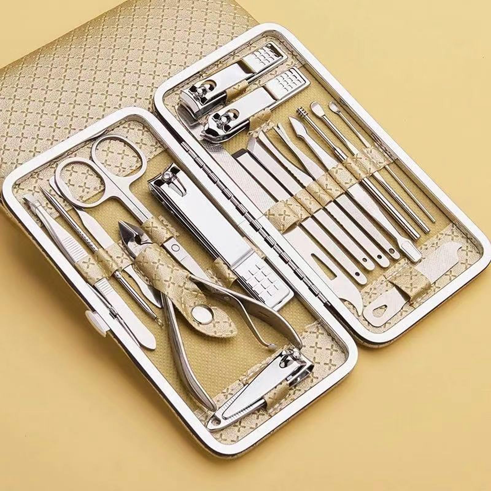 19 Pcs Professional Nail Care Manicure Set Stainless Steel Nail Art Manicure Set