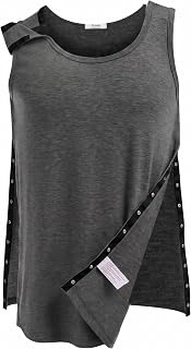 Deyeek Unisex Snap Back Post Surgery Tear Off Chemo Shirt Clothes After Rotator Cuff Surgery
