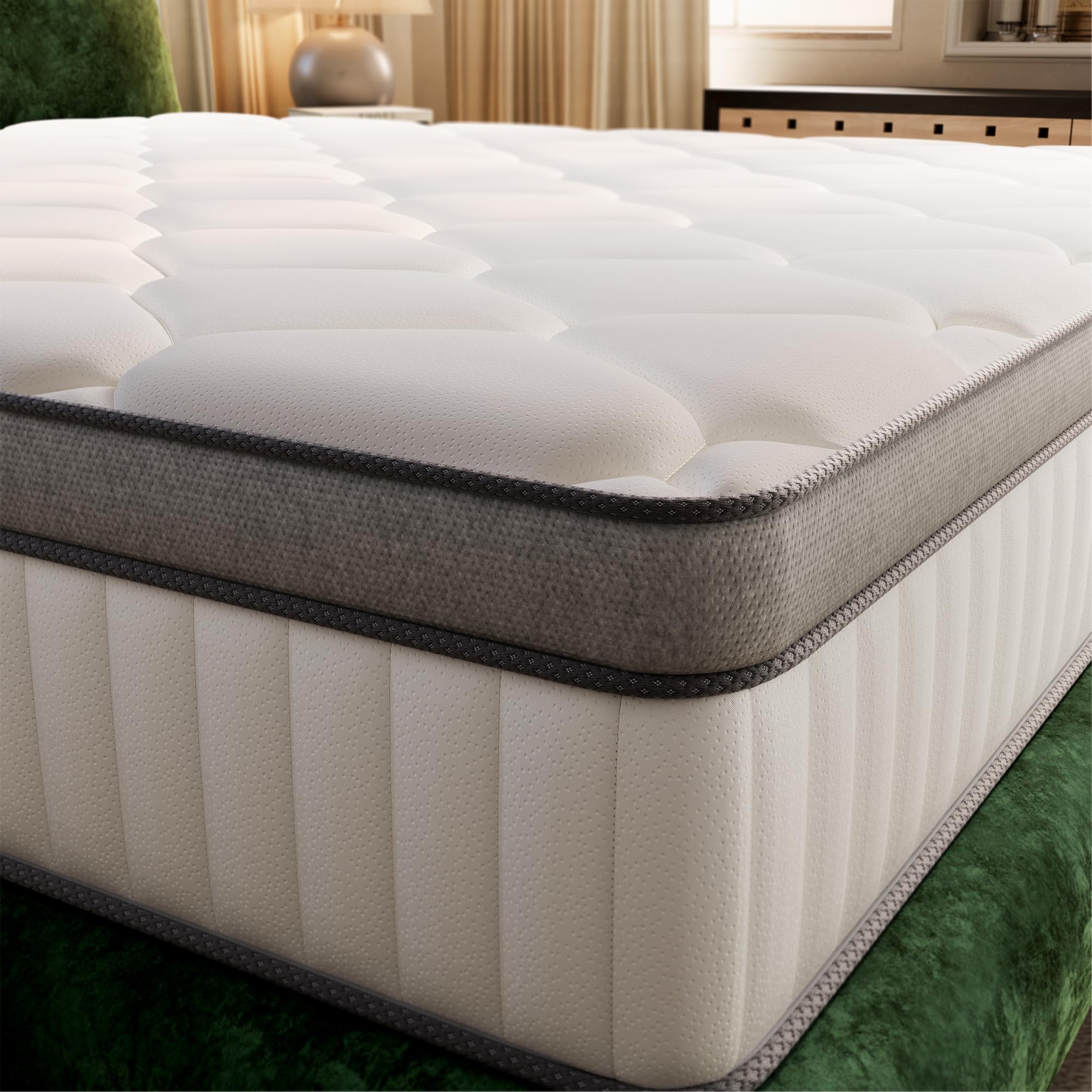 TXO Matelas 140x200 x 25 cm, Matelas Hybride Anti-Boulochage, soulagement de la 
