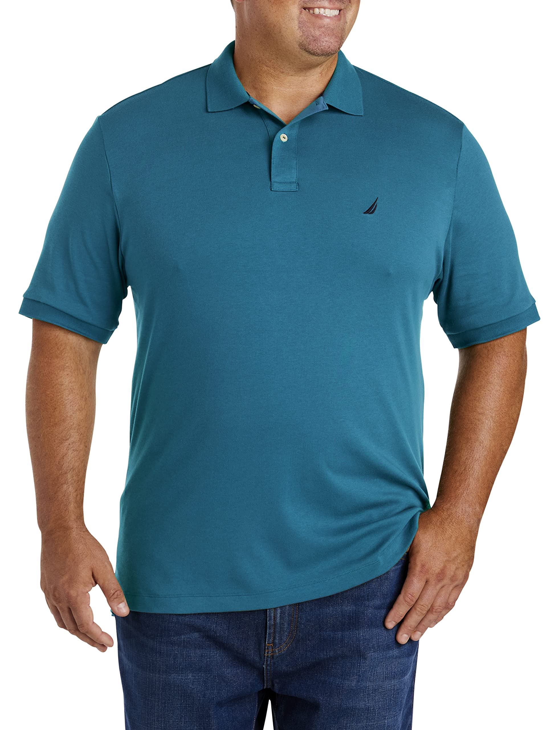 Nautica Mens Classic Fit Short Sleeve Solid Soft Cotton Polo Shirt