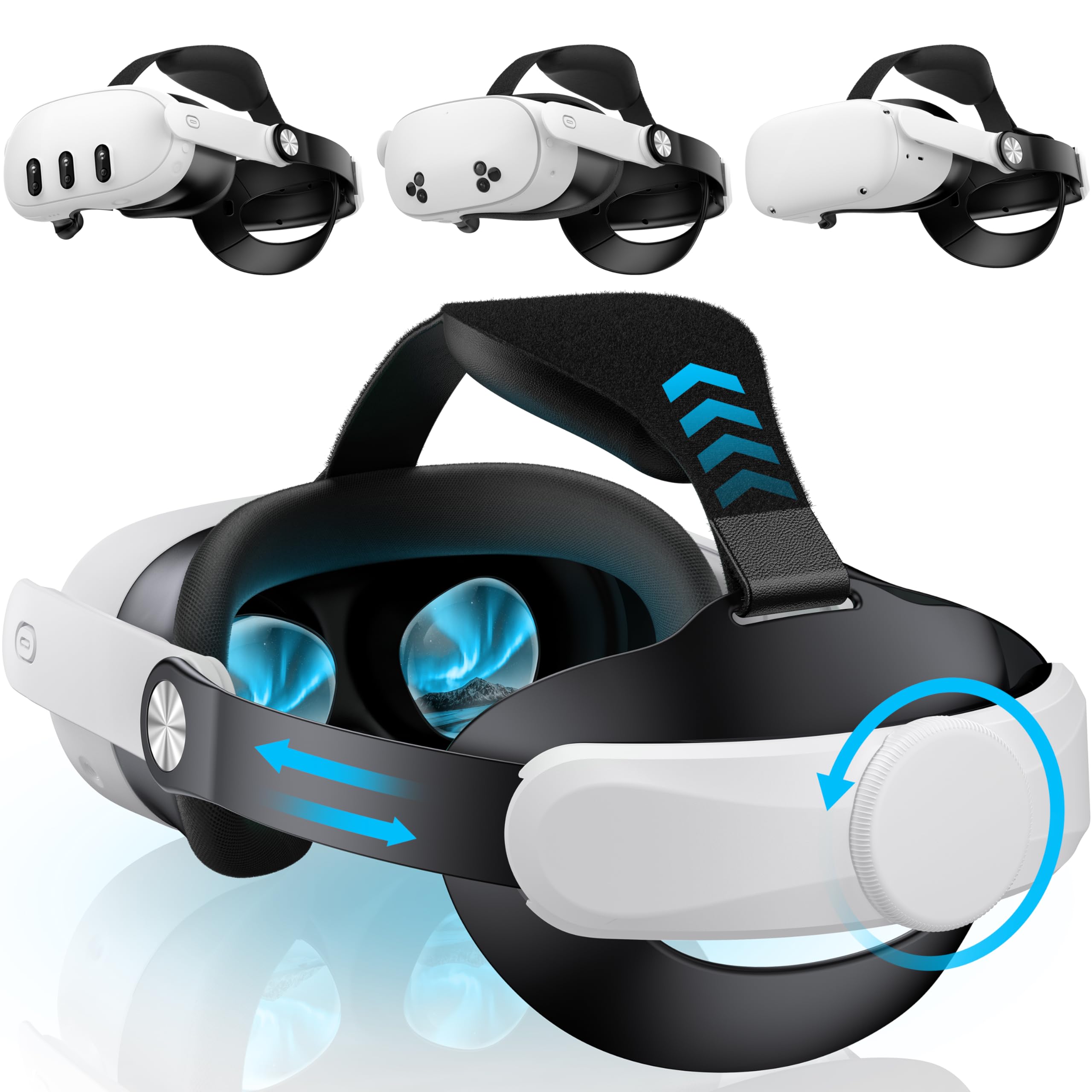 Comfort Head Strap for Meta Quest 3/3S/Meta Quest 2,VR Headset Elite Strap Repla