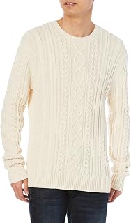 Amazon Essentials Fisherman Sweater, Cable Knit, Crew Neck, 100% Cotton, Long Sleeve, Men's
