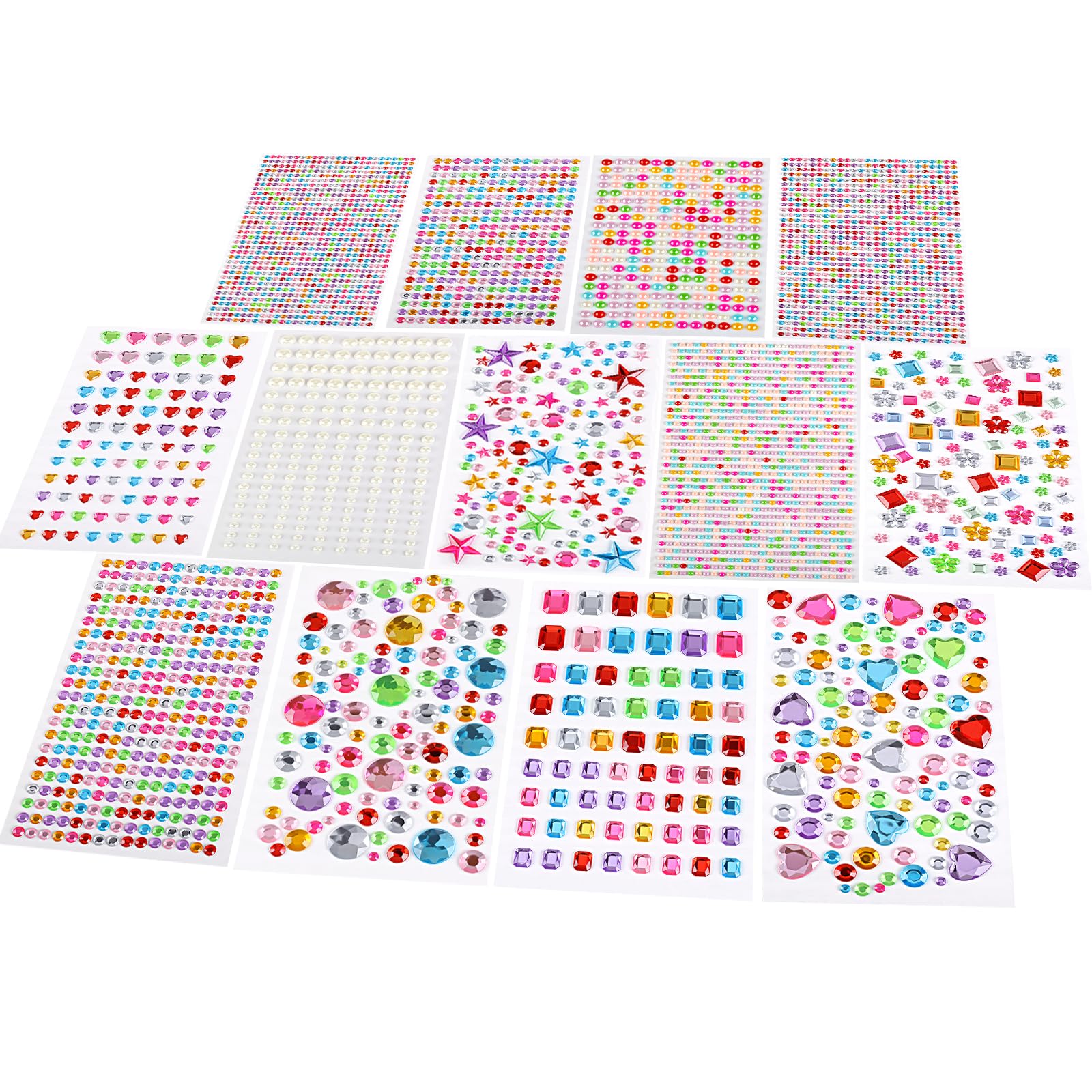 4234PCS Gem Stickers, Self-Adhesive Jewel Stickers for Crafts, Acrylic Rhineston