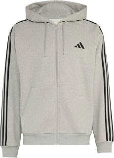Adidas Essentials 3-Stripes Fleece Full-Zip Hoodie Men's Hooded Sweatshirt (Pack of 1)