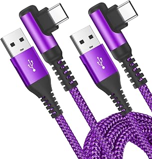 USB C Charging Cord Right Angle [2Pack 10FT] AviBrex 3.1A USB C Cable Type C Fast Charger Cable Nylon Cord for i Phone 18 17 16 15 Pro Max,Samsung S26 S25 S24 S23 to S8 Plus/Ultra/FE,A71/A54/Note20
