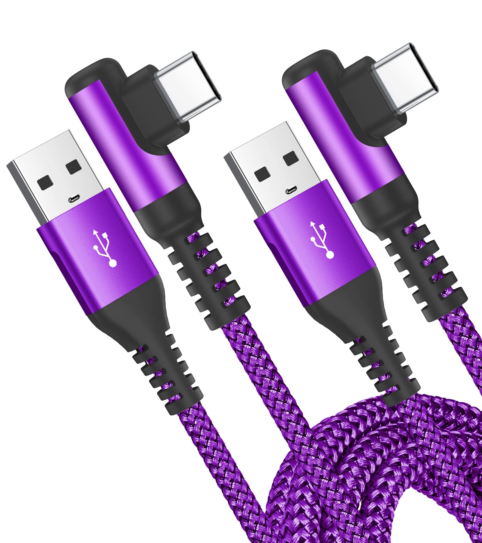 USB C Charging Cord Right Angle [2Pack 10FT] AviBrex 3.1A USB C Cable Type C Fas