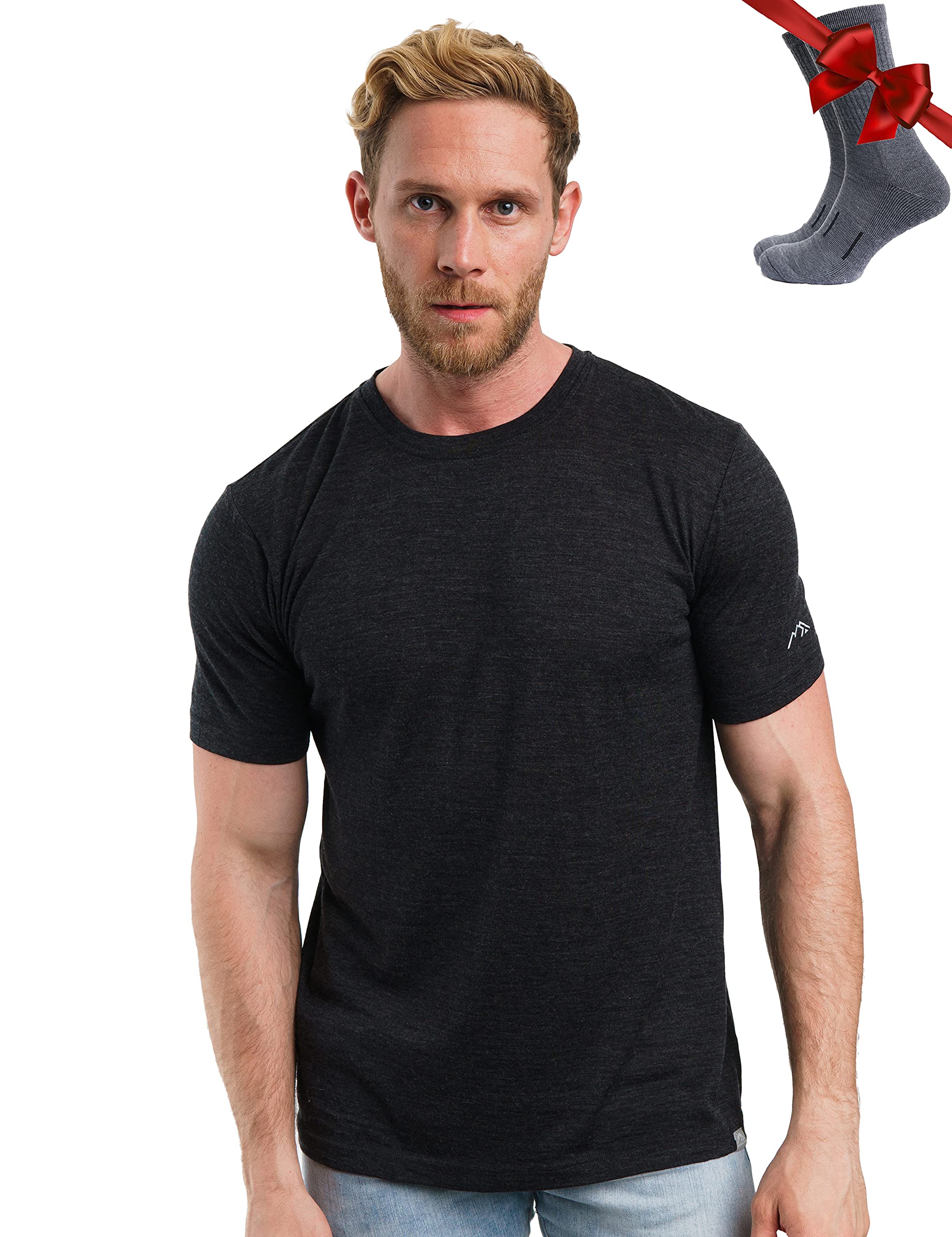 [FUFSAWS] Merino.tech Camiseta de Lana de Merino para Hombre - Camiseta Interior