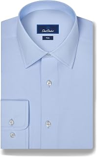 David Donahue Men's Trim Fit Twill Dress Shirt