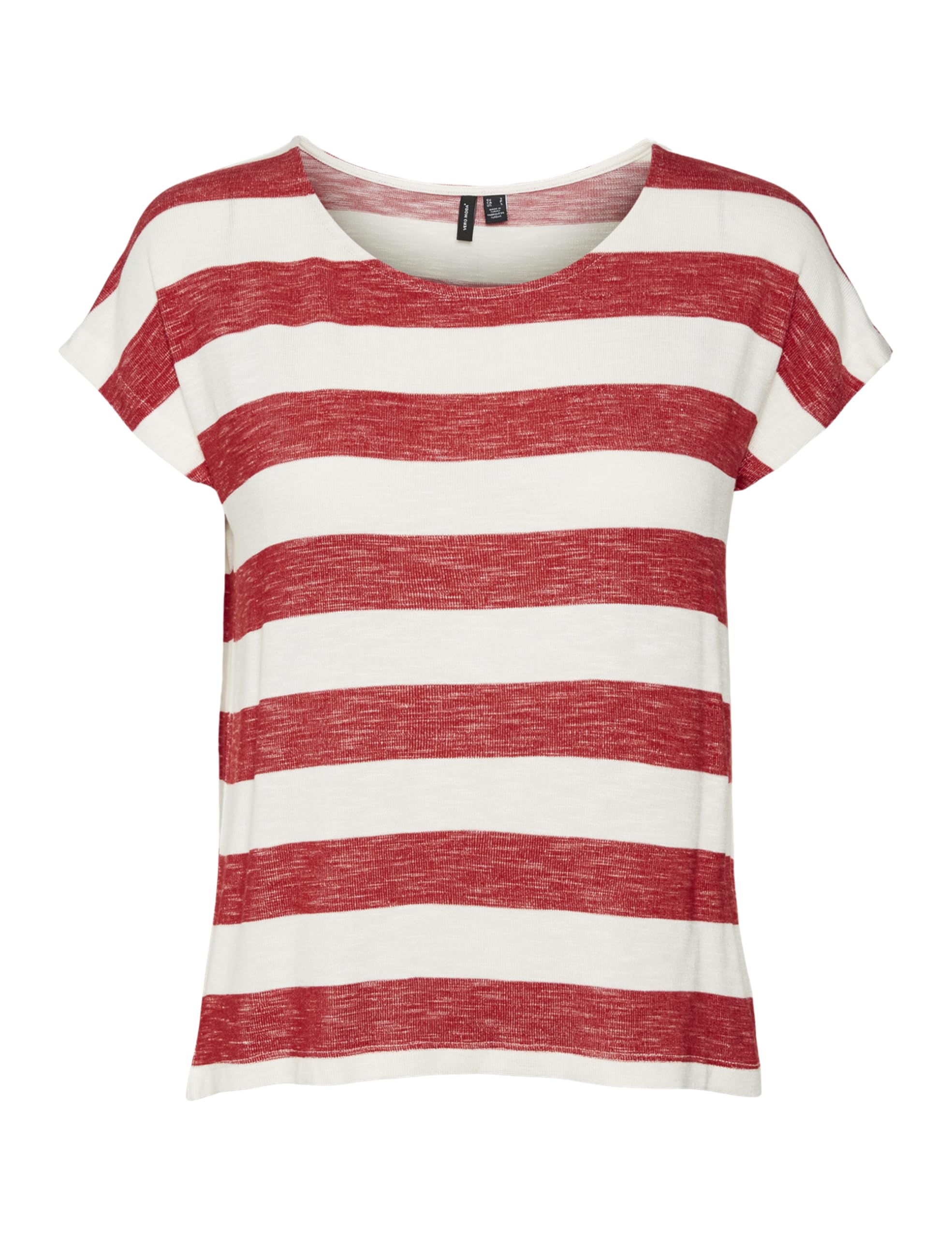 VERO MODA Women's Round Neck Striped Print T-Shirt