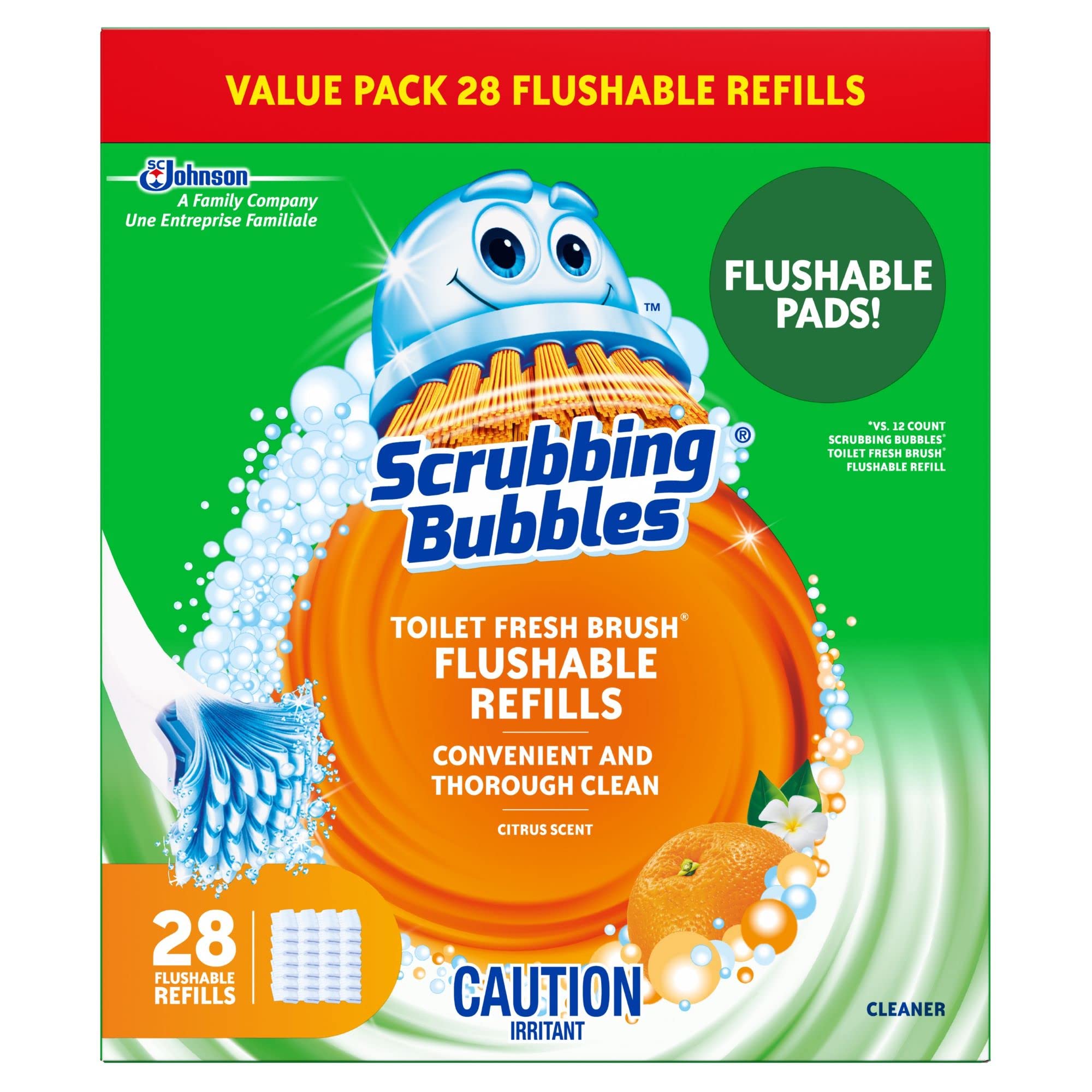Scrubbing Bubbles Toilet Bowl Cleaner, Fresh Brush Toilet Bowl Cleaning Flushabl