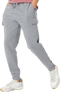 Amazon Essentials Men's Relaxed Fit Cargo Fleece Jogger Sweatpants with Drawstring