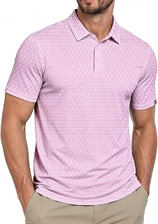 ZITY Golf Shirts for Men Short Sleeve Print Polo Shirt Moisture Wicking Regular Fit Casual Beach Polo