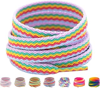 Booyckiy 3/4 Inch Wide Satin Ribbon Flat Shoelaces for Women