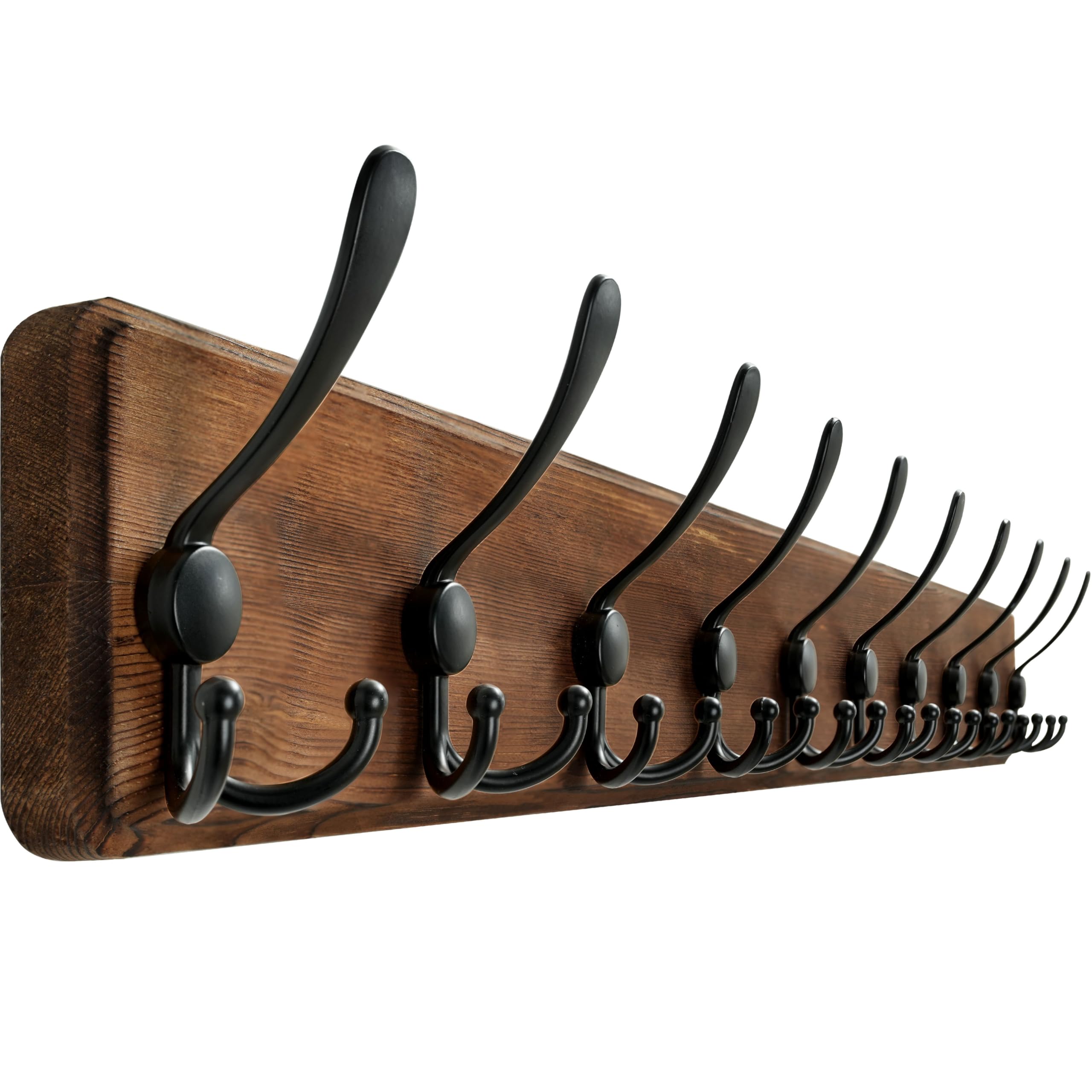 WEBI Wooden Wall Hangers,98cm Long Wall Hanger,10 Triple Hooks,Wall Hanger,Wall 
