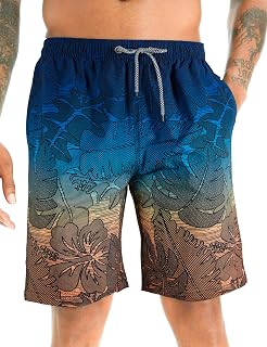 APTRO Men's Swimming Trunks, Long Swimming Shorts, Quick-Drying Board Shorts, Leisure Shorts with Inner Briefs