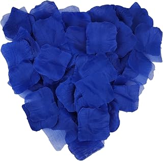 JHFGJGH 500 Pcs Exquisite Blue Rose Petals, Emulation Silk Rose Petals, Artificial Flower Petals for Romantic Nights, Weddings, Events, and Valentine's Day Deco (Blue)