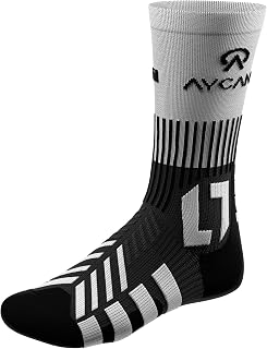 AYCANE Powerlight Mid Calf Hockey Skate Socks, Small Ice Hockey Socks, Lace Bite Protection, Moisture Wicking, Quick Drying
