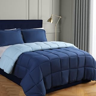 HIG 3 Pieces Navy Reversible Coverless Duvet 10.5 Tog - Double