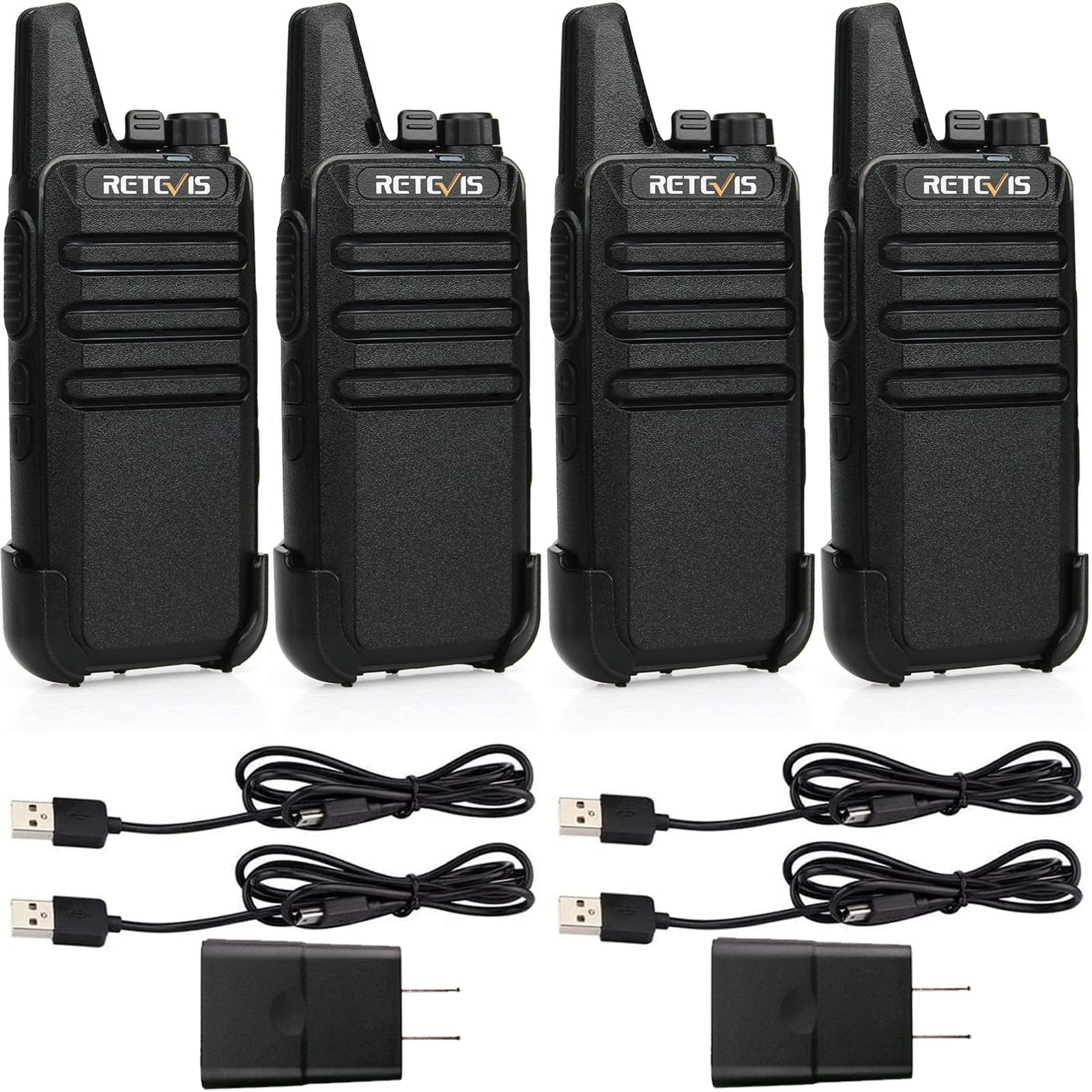 Retevis RT22 Walkie Talkies, Two Way Radio (4 Pack) | for Retail and Restaurants