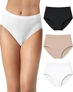 Risalti Women's High Waist Bamboo Briefs 3 Pieces – High Waisted Women's Briefs, High Waisted Culottes, More Soft Than Women's High Waisted Cotton Briefs, Seamless Women's Briefs, Women's Underwear –