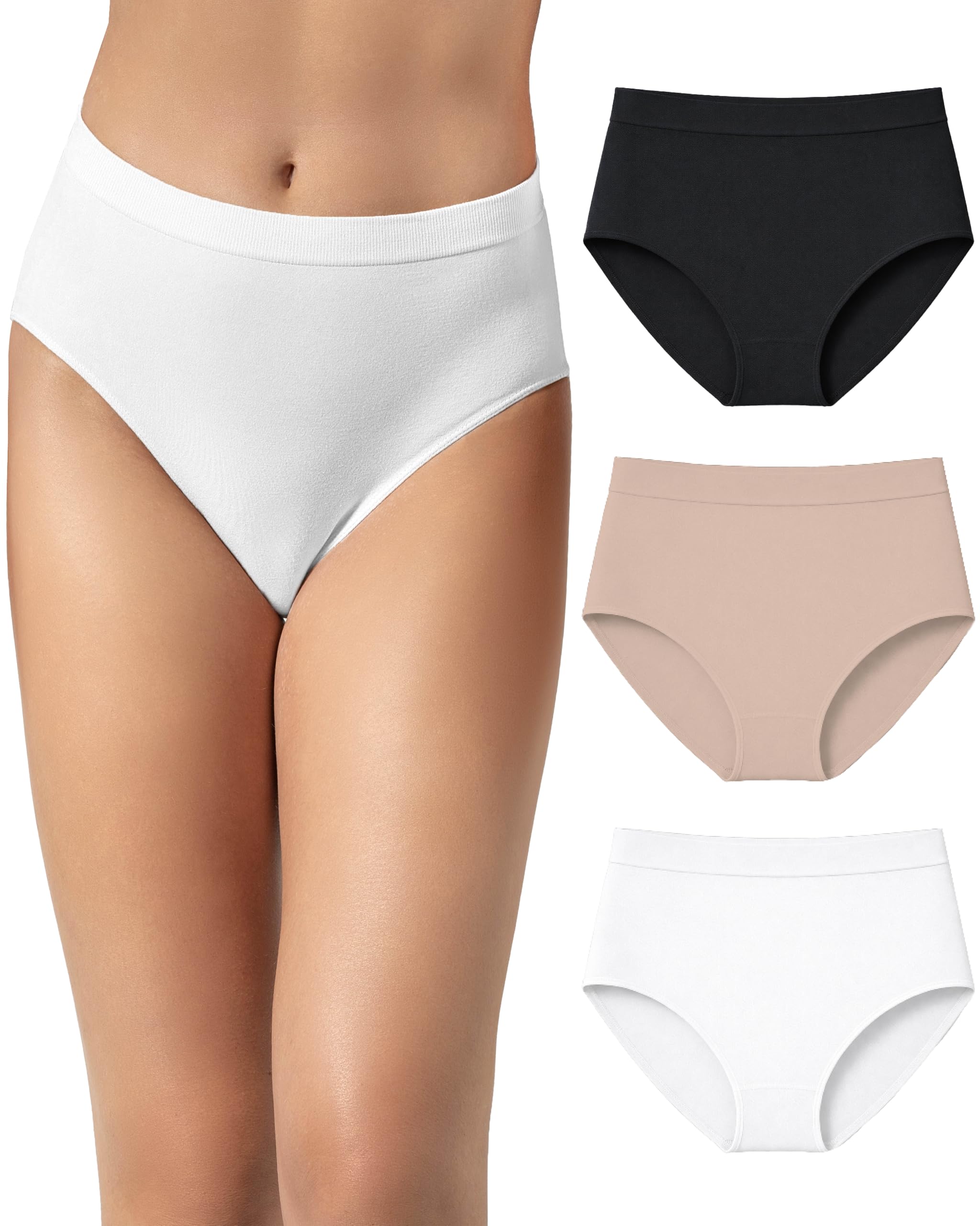 Risalti Women's High Waist Bamboo Briefs 3 Pieces – High Waisted Women's Briefs,