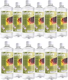 B2C - Bioethanol Fuel for Fireplaces | Clean-Burning & Eco-Friendly | Smokeless & Odourless | Indoor & Outdoor Use | 1L PET Bottles, White, 12 Litre
