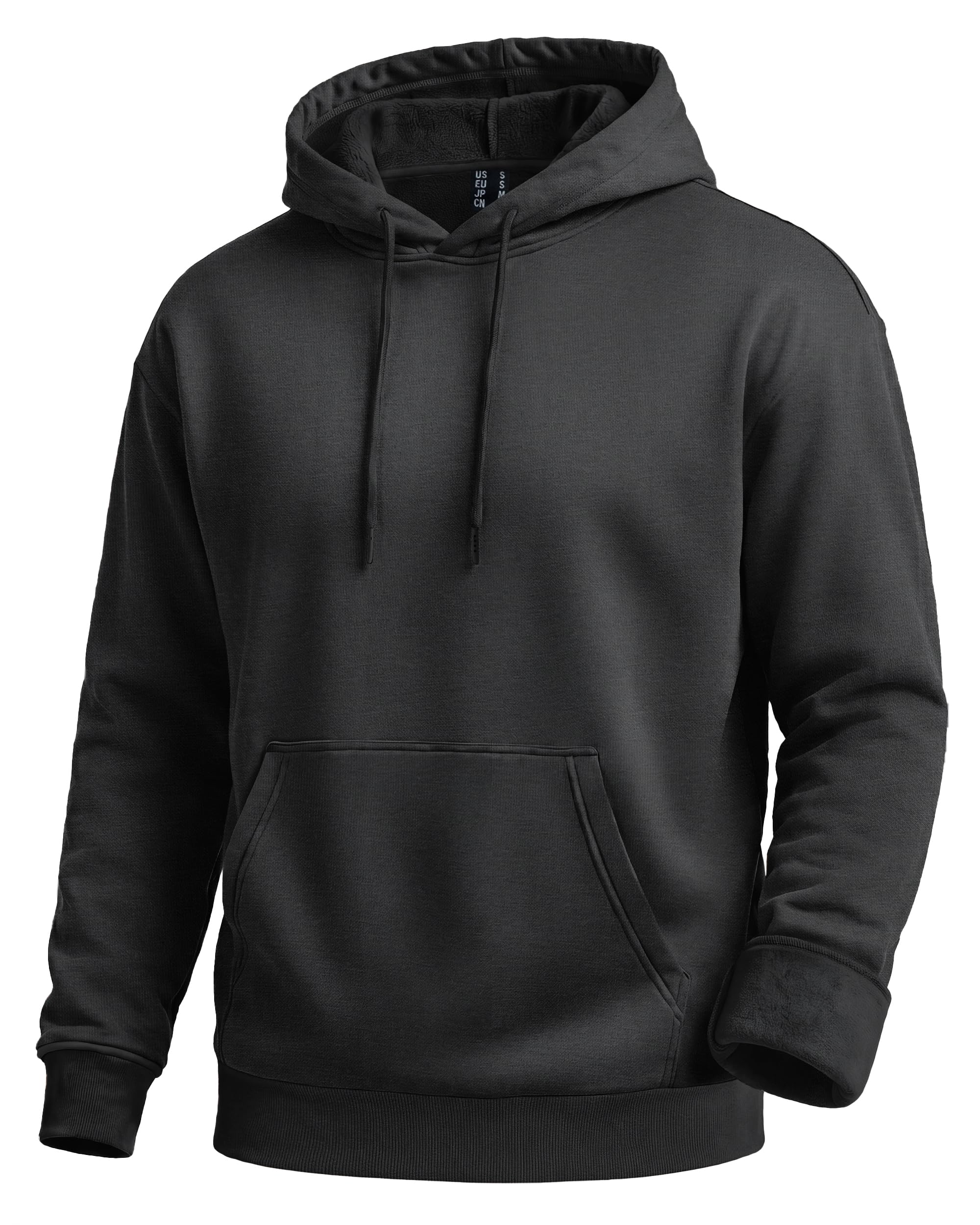 Men's Fleece Lined Hoodie Cotton Midweight Hooded Sweatshirt