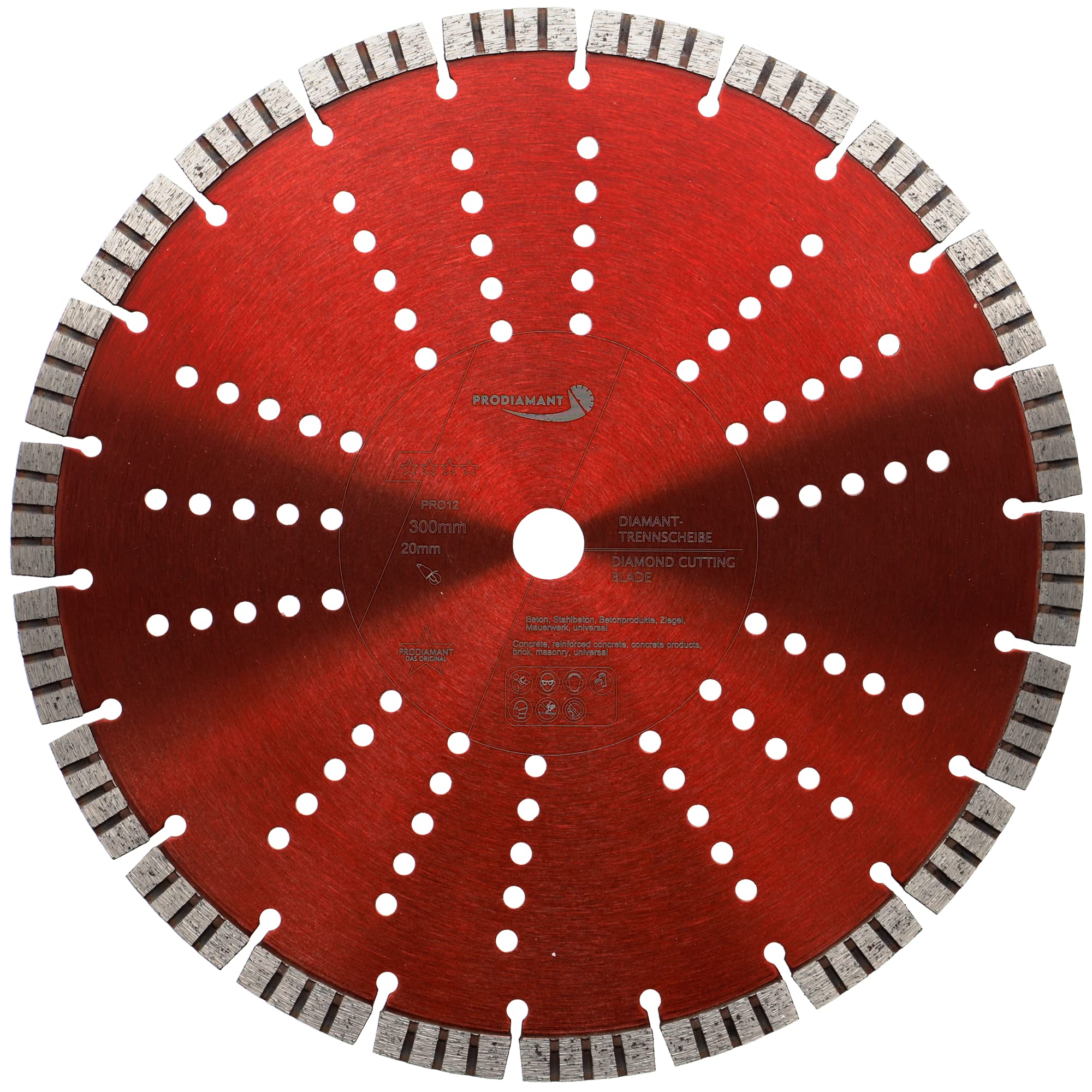 PRODIAMANT Disco de Corte Diamantado Premium Hormigón 300 mm x 20 mm - Segmento 