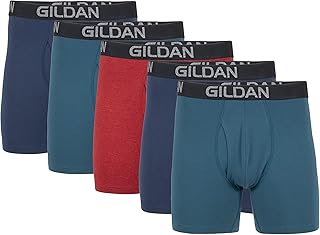 Gildan Pack of 5 Men's Stretch Cotton Boxer Shorts