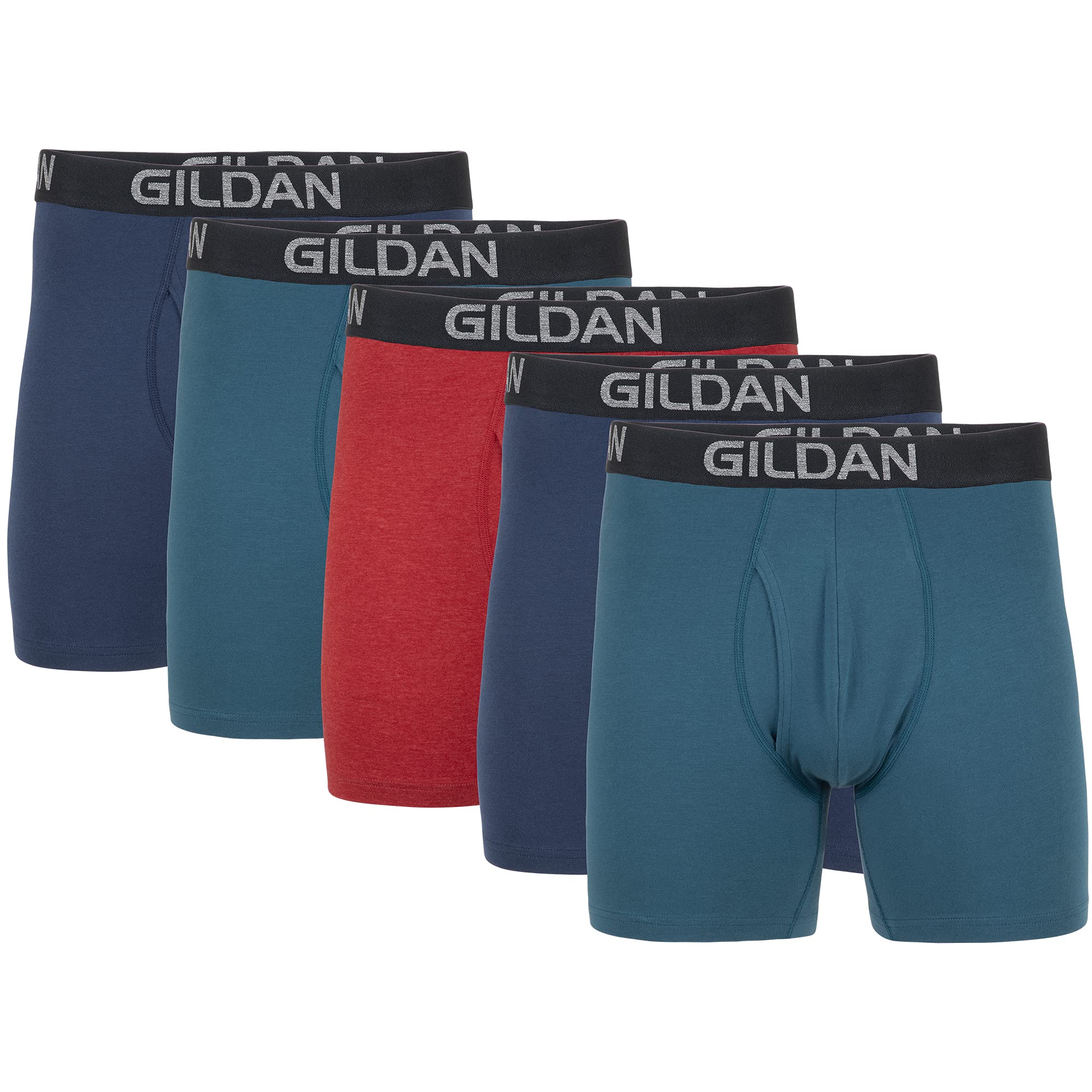 Gildan Pack of 5 Men's Stretch Cotton Boxer Shorts