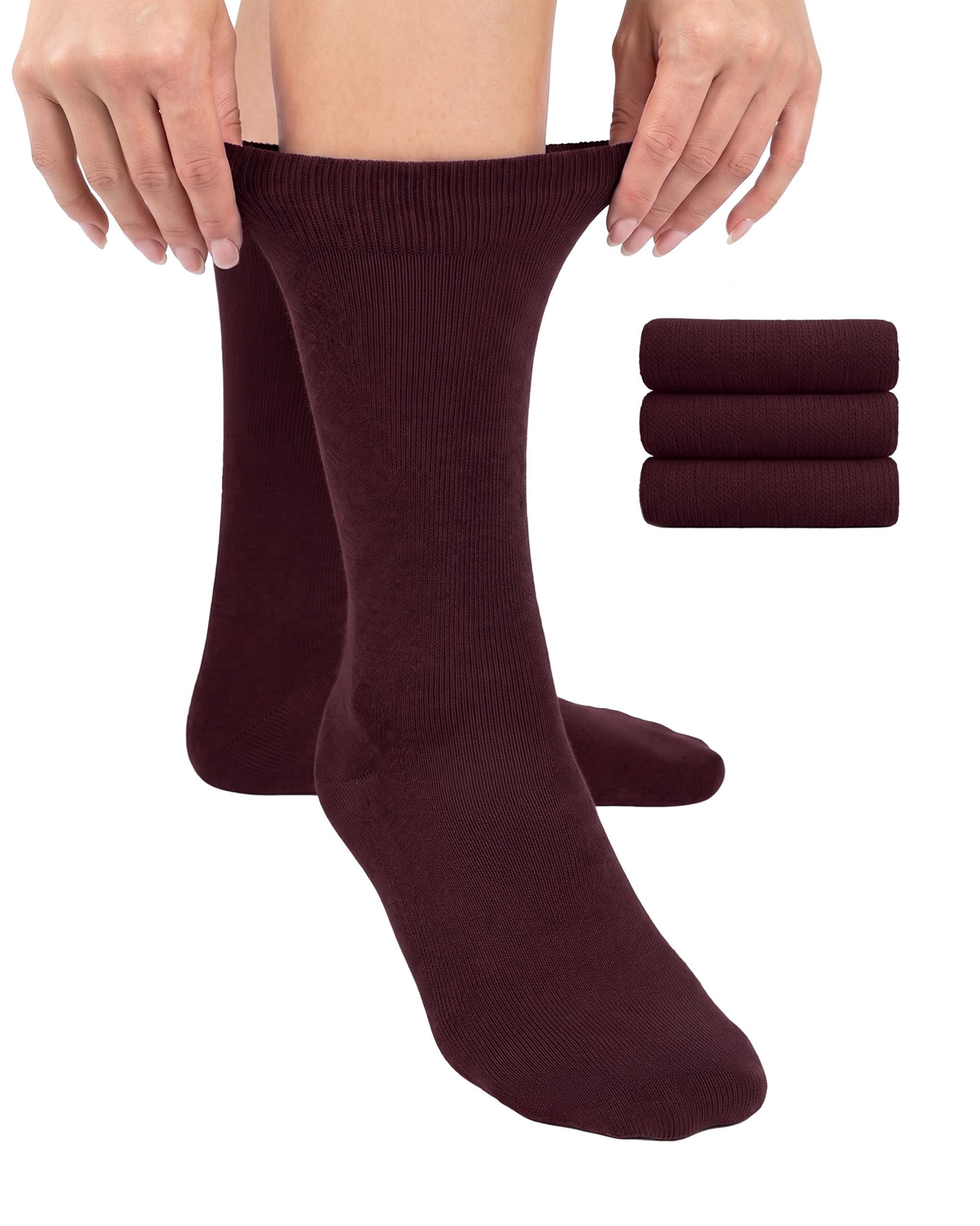 HUGH UGOLI Womens Soft Bamboo Dress Socks & Thin, Crew, Socks for Business, Trou