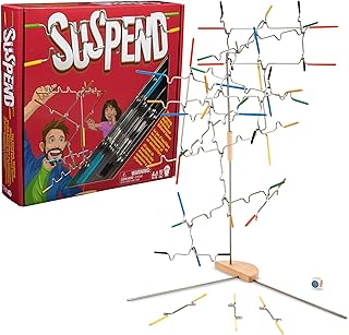 Spin Master Games Suspend Strategy Game for Families | A Balancing Game of Tricky Hangs, Carefully Add Rods Without Toppling The Structure, For 1-4 Players, Ages 6 & Up