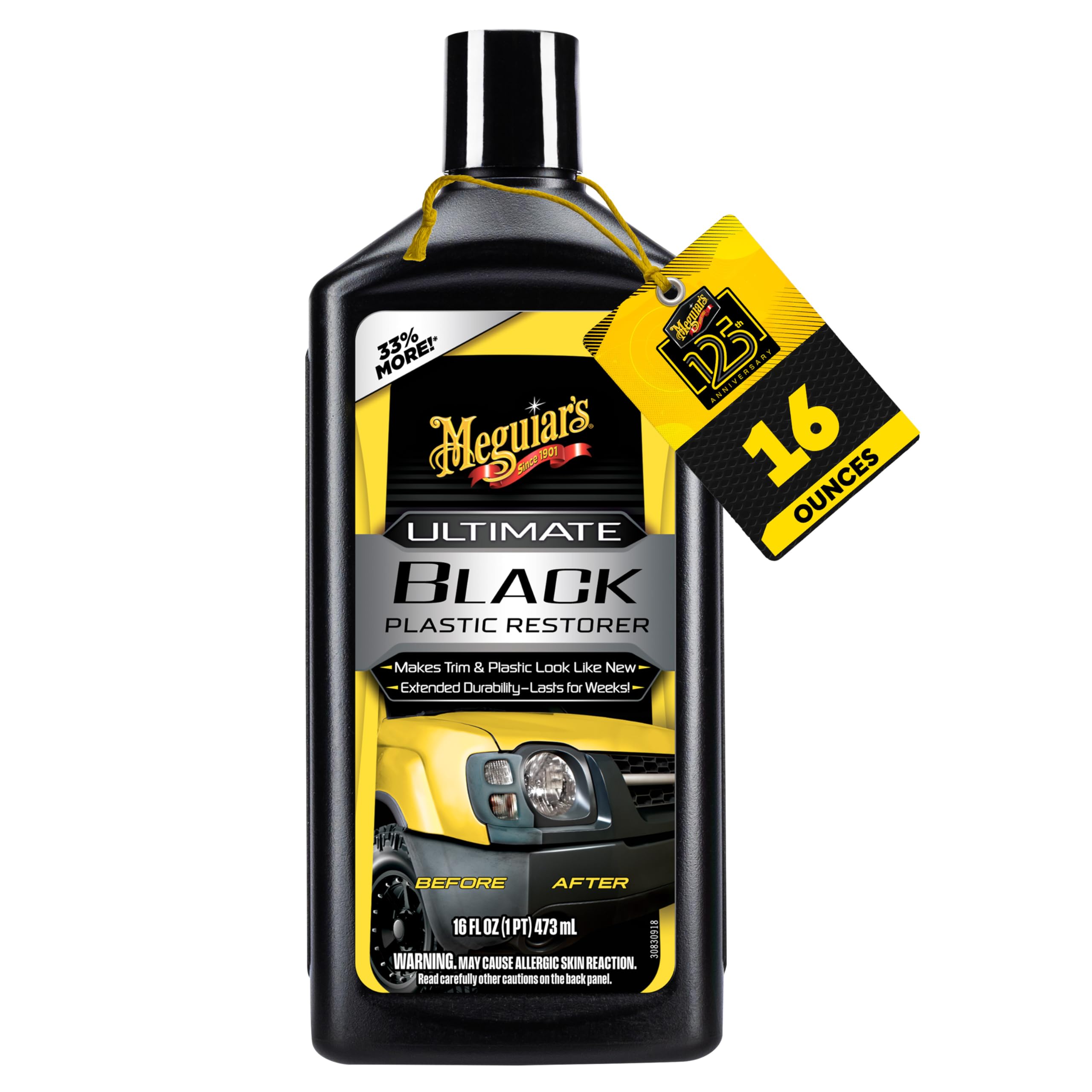Meguiar's Ultimate Black Plastic Restorer, 16 Oz | Easy-to-Use Spray Wax fo
