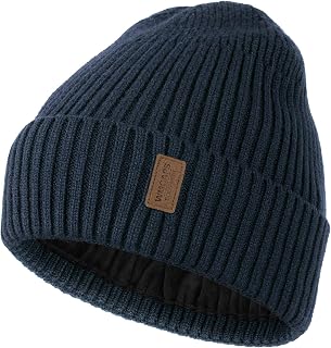 Wmcaps Classic Knitted Beanie Hat Unisex Thermal Thick Fleece Lining Beanie Hat Gift for Men/Women