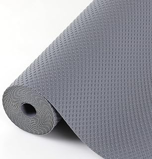 Hersvin 45 x 150 cm Drawer Mat, Non-Adhesive EVA Plastic Paper Roll for Shelf Drawer Refrigerator Table Kitchen Sink Shelves (Dark Grey/Dot)