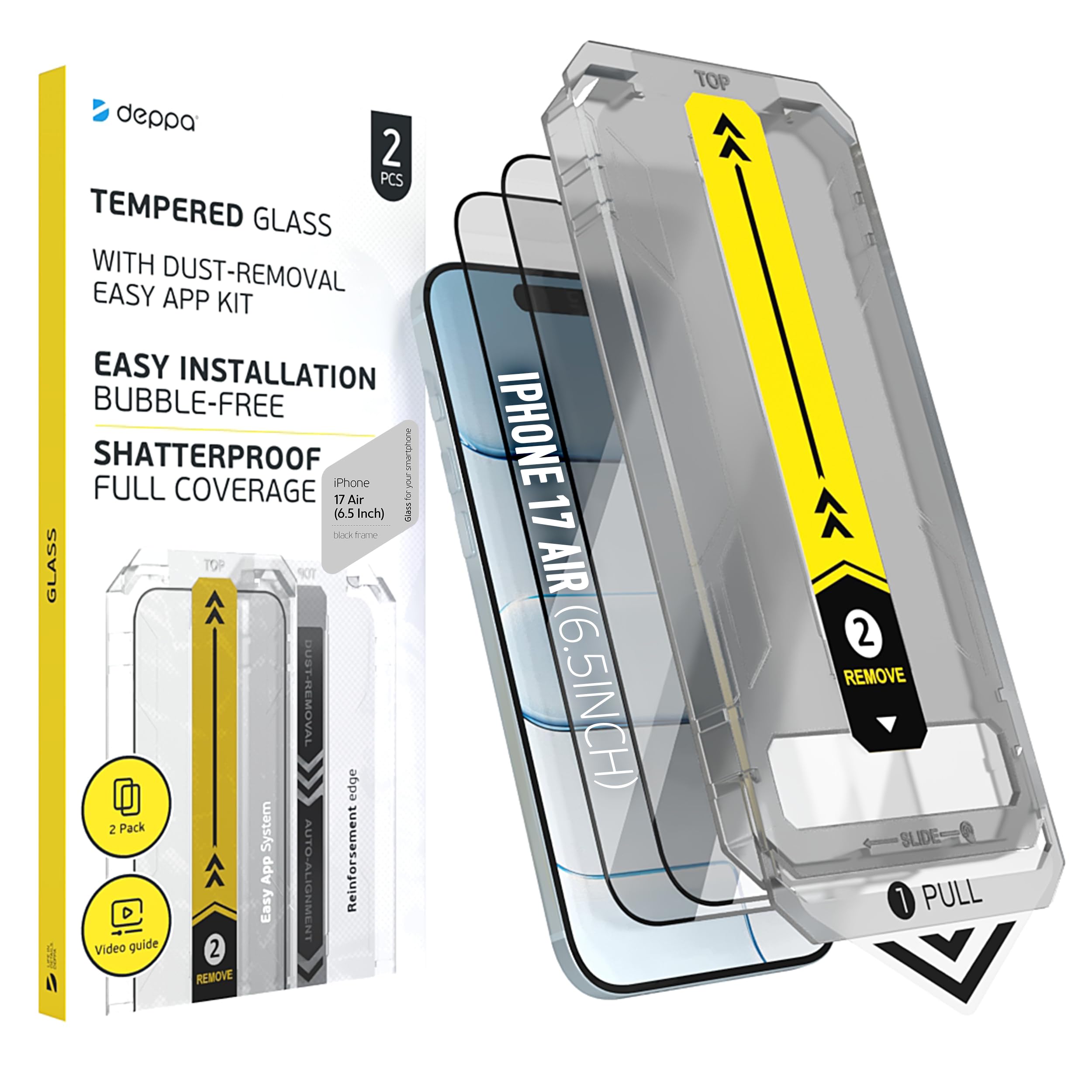 Deppa | 2-Pack | Screen Protector for iPhone 17 Air (6.5"), Easy Install