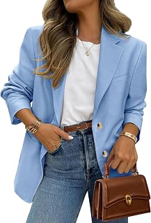 PRETTYGARDEN Blazer 2025 Women Business Casual Long Sleeve Lapel Open Front Work Jacket Blazer with Pockets