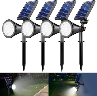 Solar Spotlights Outdoor 36 LED 1000LM Adjustable Waterproof 2 in 1 Solar Powered Landscape Lighting Spotlights for Garden, Yard, Pathway, Pack of 4