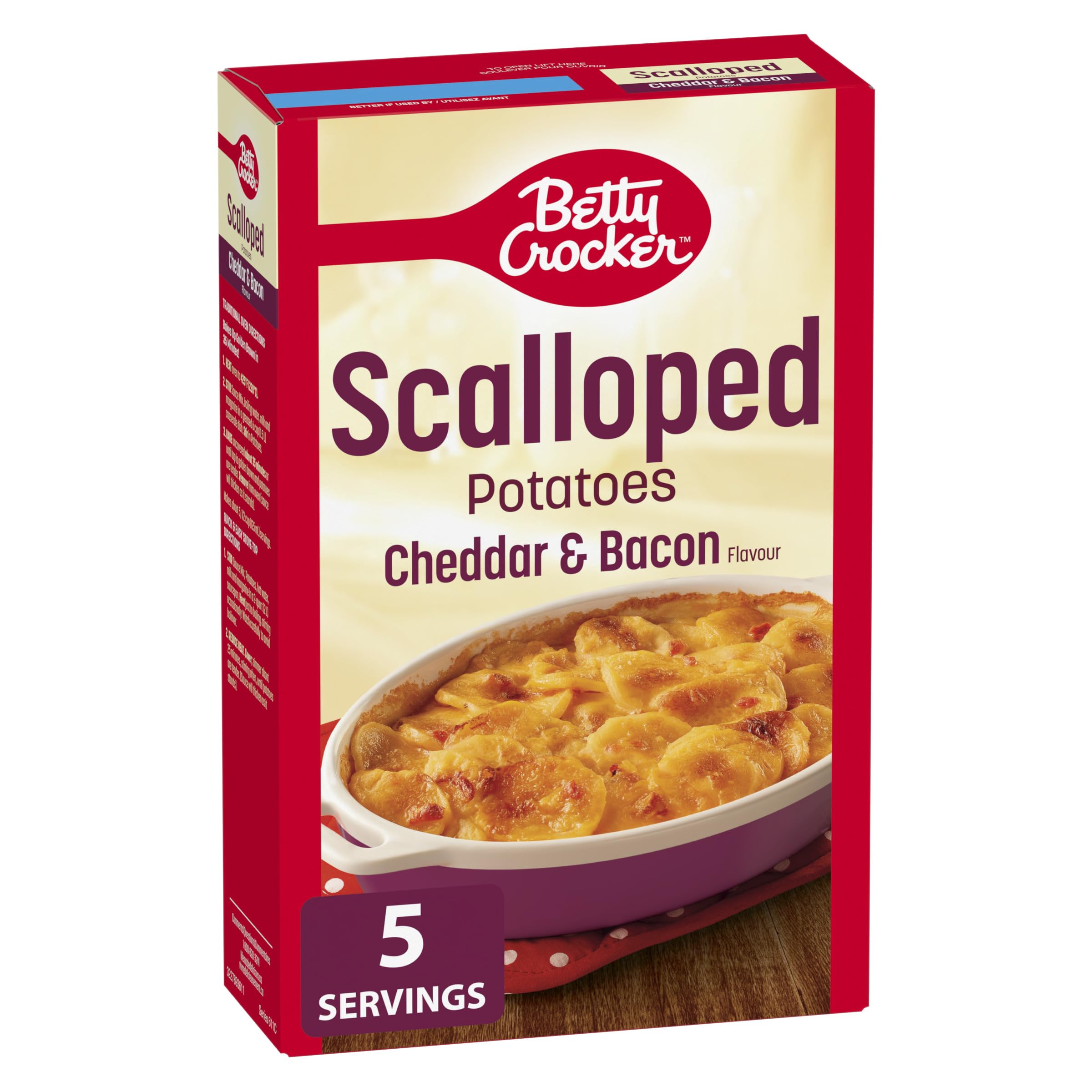 Betty Crocker Cheddar and Bacon Scalloped Potatoes, 148 Grams package of Scallop